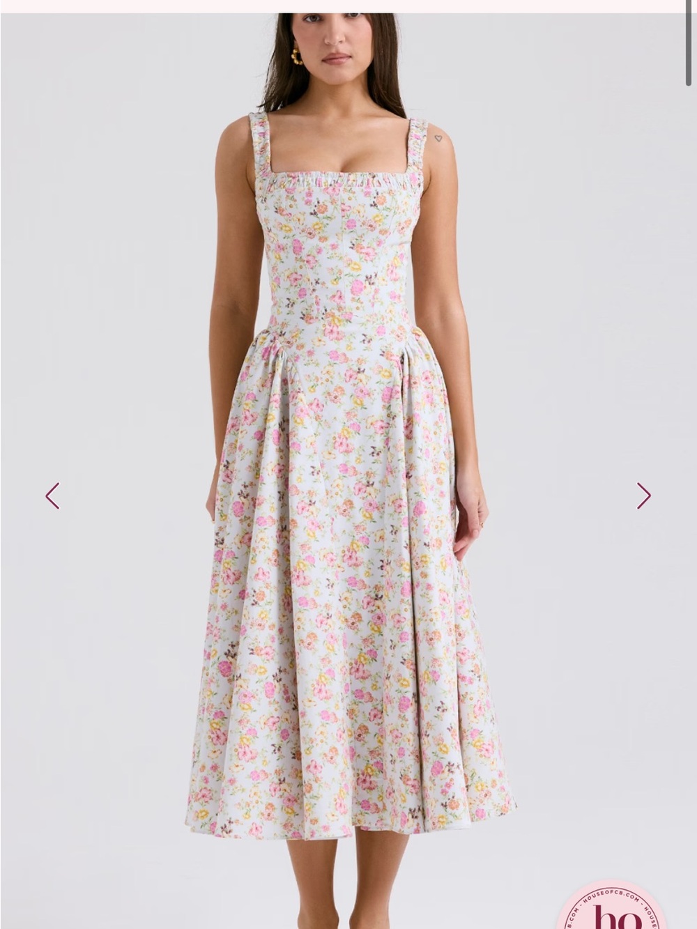 House of CB Pastel Floral Dorothy dress - blue meadow